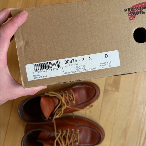 Red Wing Men's Oro Legacy Leather Classic Moc Toe Boots - Picture 6 of 8